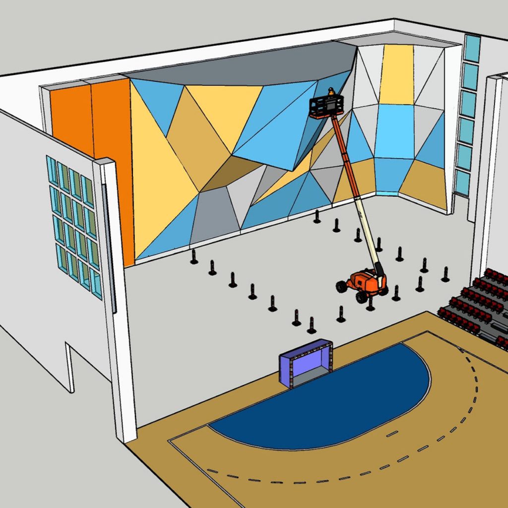 visualisation 3D d'un projet d'AMO de mur d'escalade